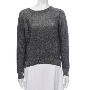 Parker Crew neck Women’s Pullover Sweater Silver Black Medium